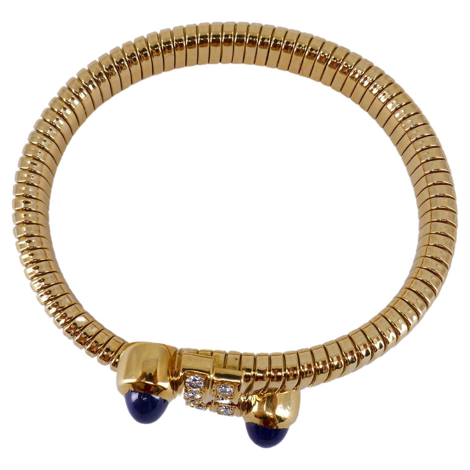Adler Tubogas Geneve Gold Tubogas Bracelet Gemstones For Sale 3