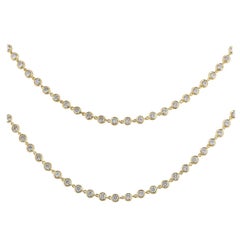 Adler Yellow Gold Diamond Line Necklace 17.20 Carat