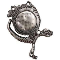 Adlin Art Studio Smaller Oxidized Cast Aluminium & Mercury Wall Mirror, 1971