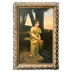 Peinture à l'huile sur toile d'une beauté assise par ADM Cooper