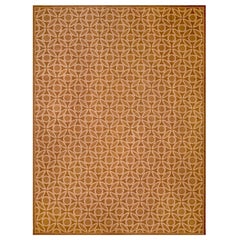 Admirable Contemporary Handmade Wool Needlepoint Flat Weave Rug Silk Highlight