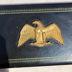 Admiral Eagle Black Valet Box or Jewelry Box with Brass Eagle Americana