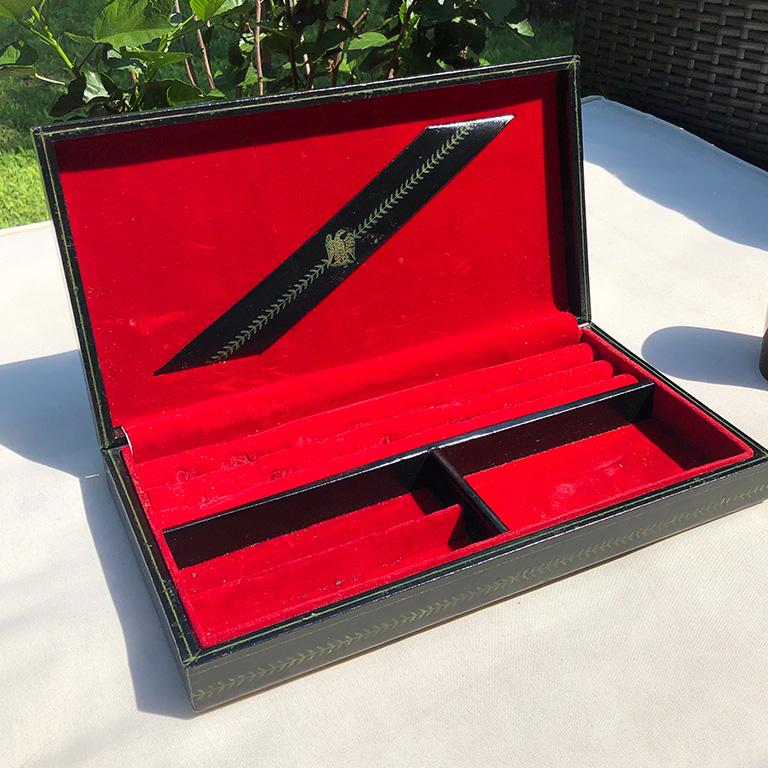 American Classical Admiral Eagle Black Valet Box or Jewelry Box with Brass Eagle Americana