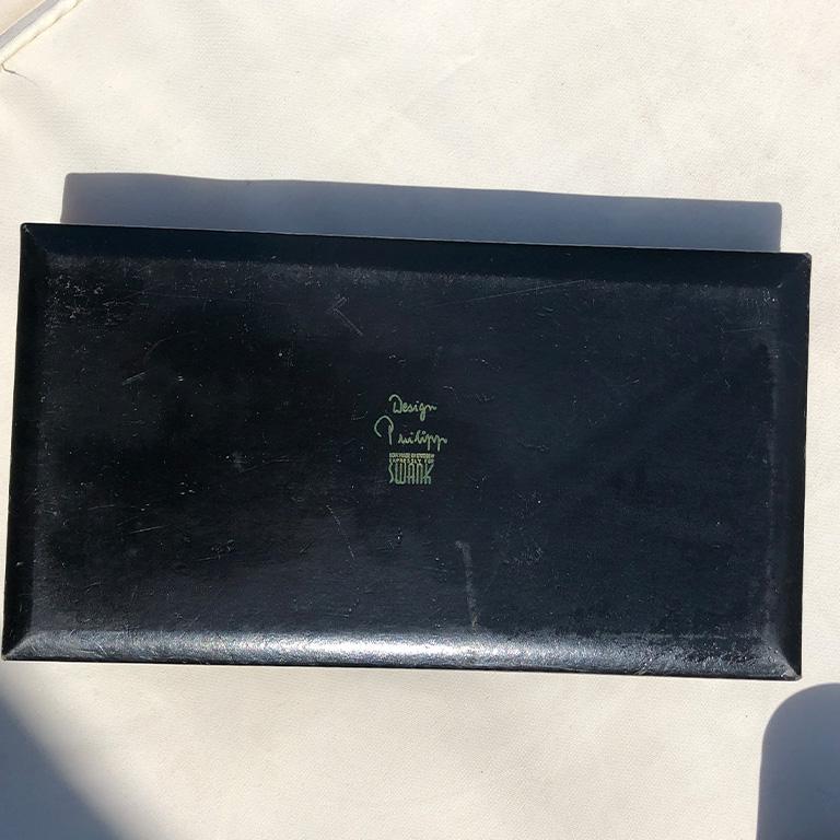Admiral Eagle Black Valet Box or Jewelry Box with Brass Eagle Americana In Good Condition In Oklahoma City, OK