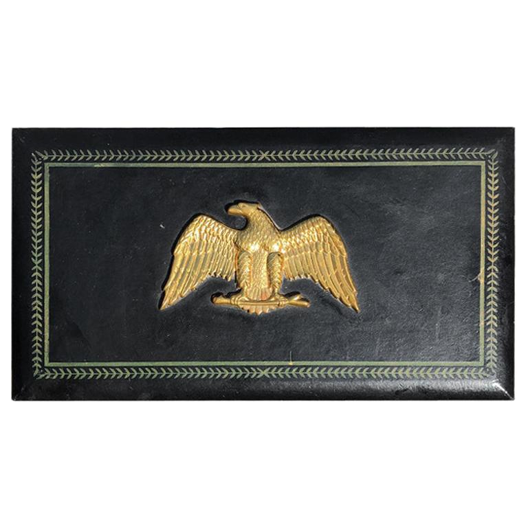 Admiral Eagle Black Valet Box or Jewelry Box with Brass Eagle Americana