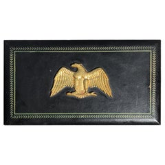 Vintage Admiral Eagle Black Valet Box or Jewelry Box with Brass Eagle Americana