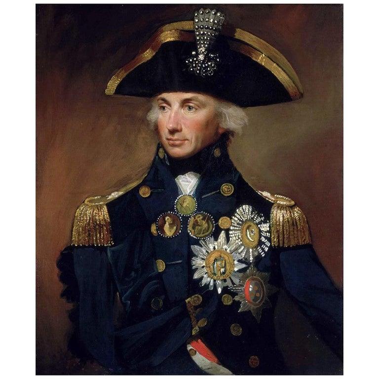 Fino al XVIII secolo Ammiraglio Horatio Nelson Autentica ciocca di capelli antica, XIX secolo in vendita