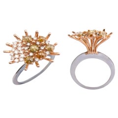 diamond comor Admiration Comes Naturally with Contemporary Yellow and White Diamond Gold Ring