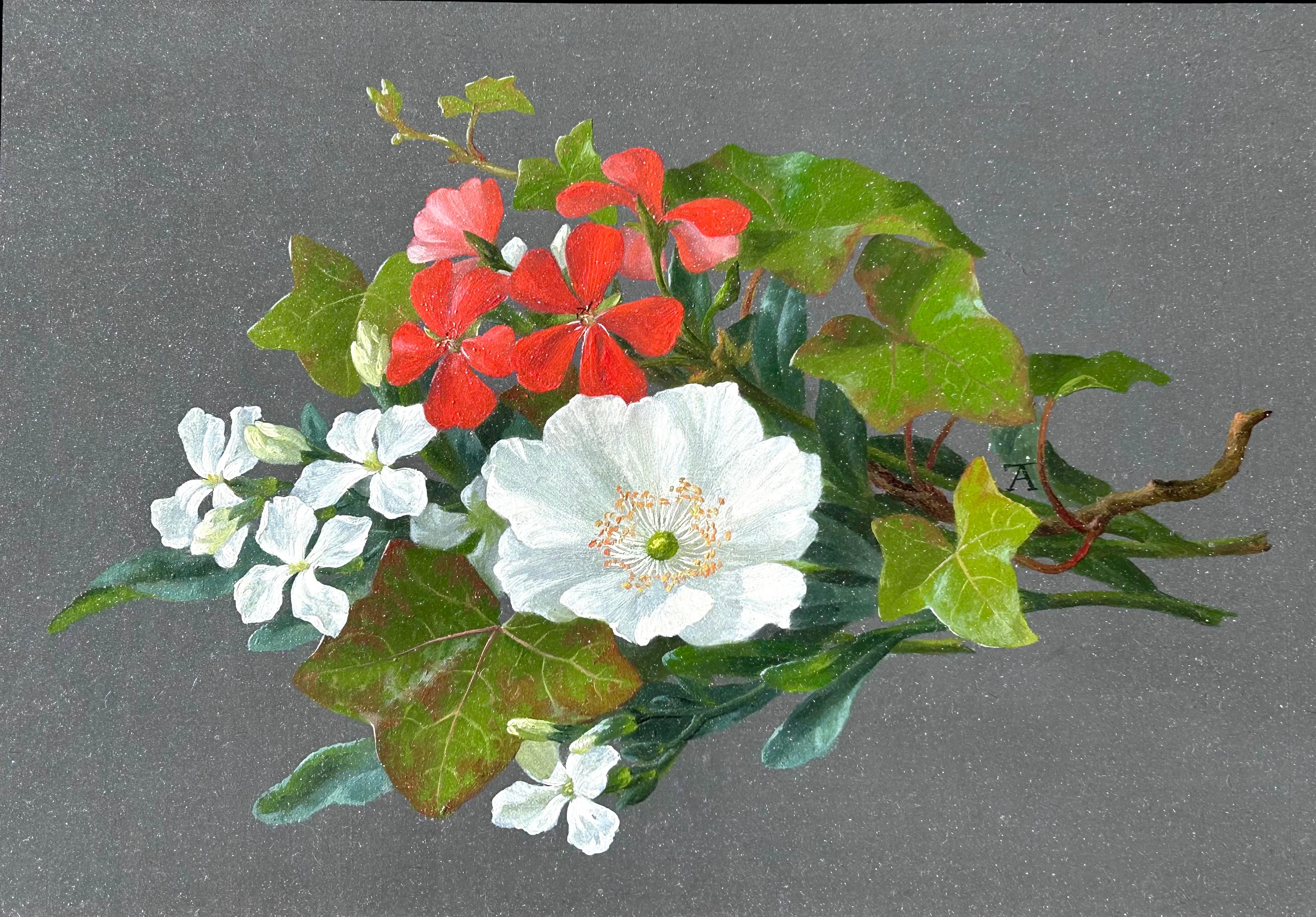Adna Tenney Still-Life Painting - Cherokee Rose Bouquet Natchez, Mississippi