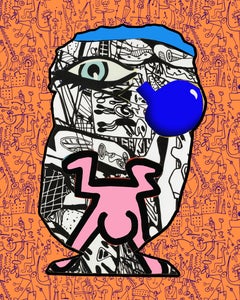 The Bubble Gum Nose-Knows (Art) Orange and Purple