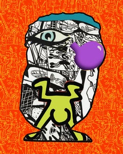 The Bubble Gum Nose-Knows (Art) Orange