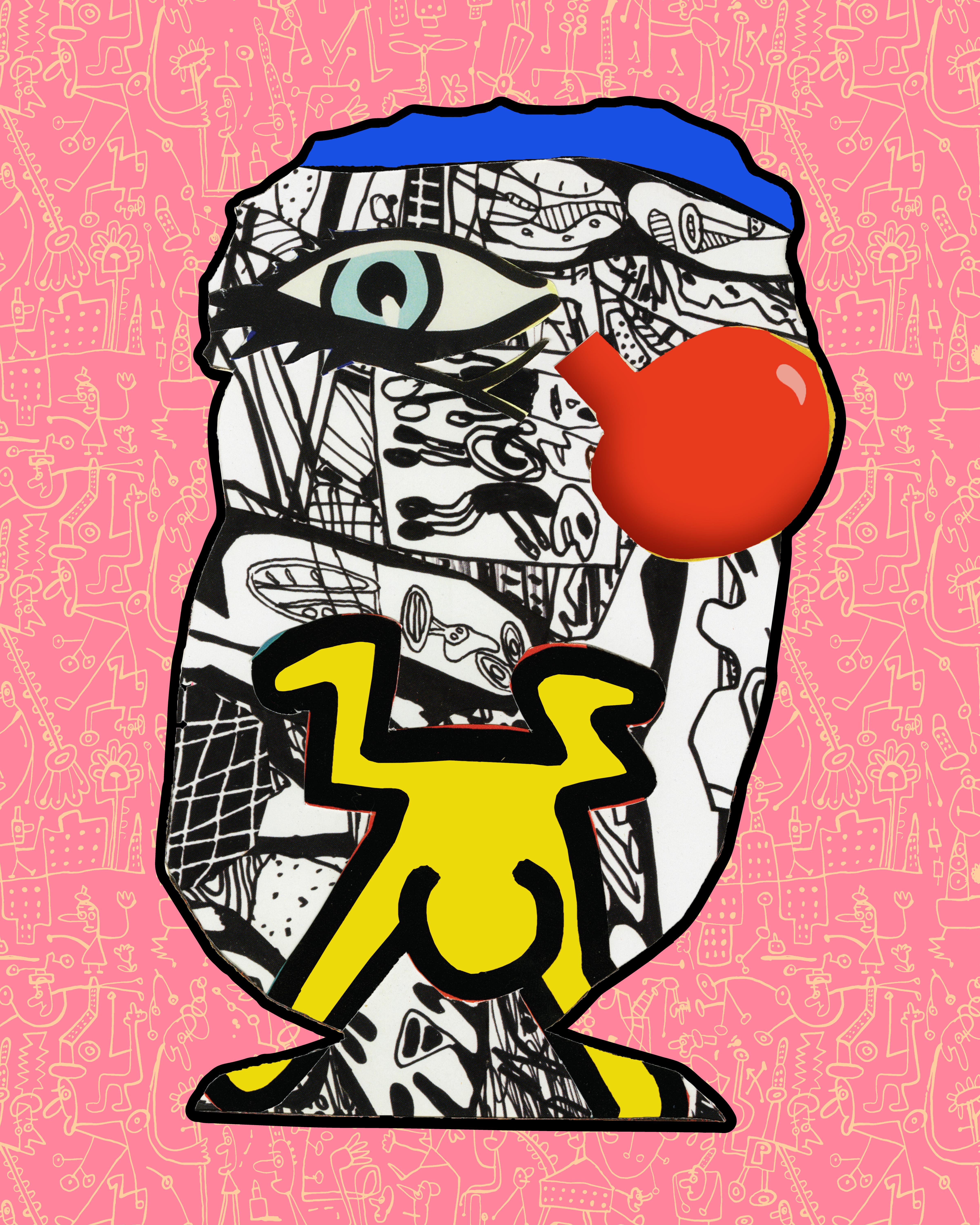 The Bubble Gum Nose-Knows (Art) Pink - Print by Adnan Charara