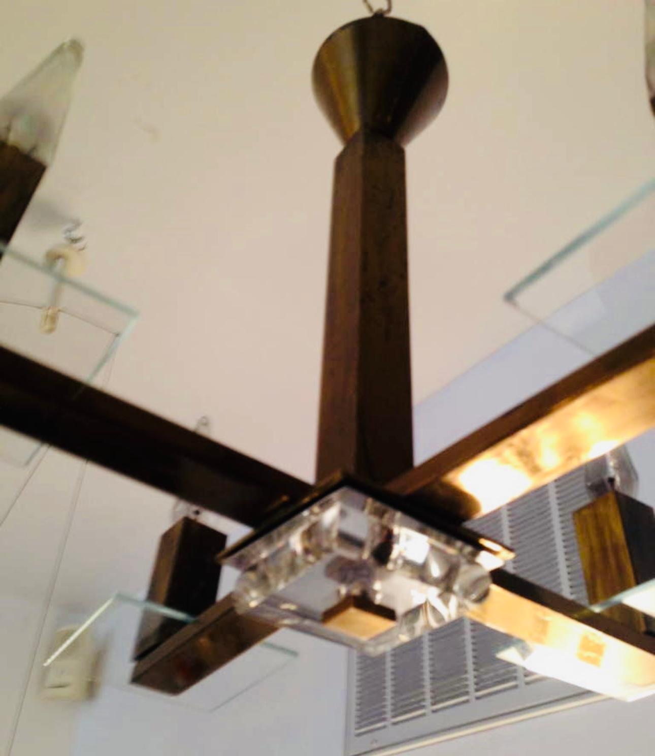 Adnet French Moderne Deco Pendant 1940 In Excellent Condition For Sale In New York, NY