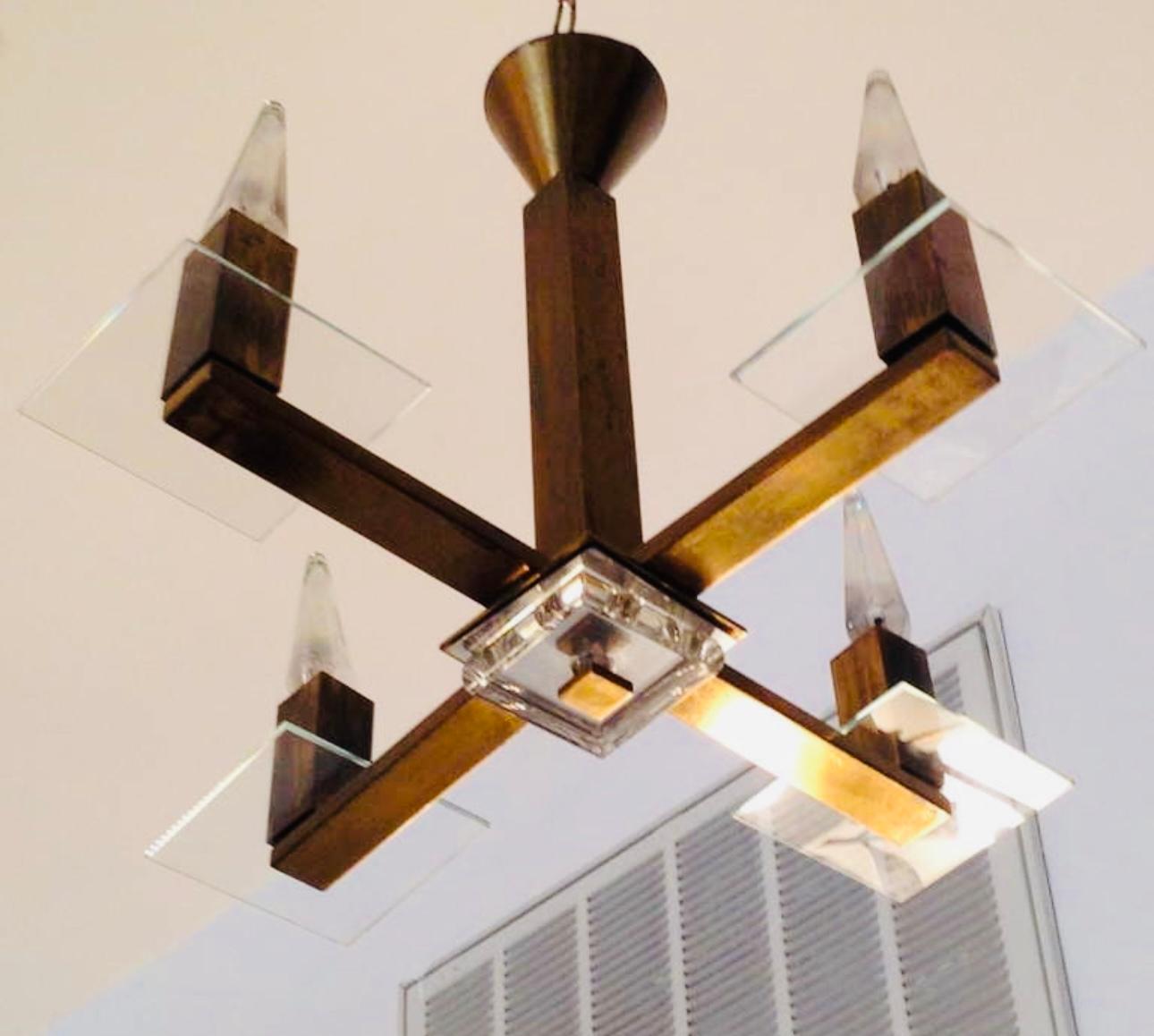 Adnet French Moderne Deco Pendant 1940 For Sale 1
