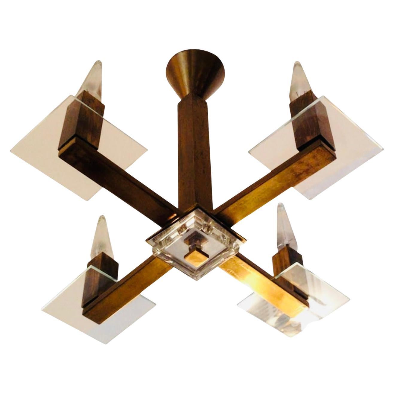 Adnet French Moderne Deco Pendant 1940 For Sale