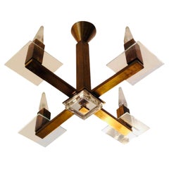 Adnet French Moderne Deco Pendant 1940