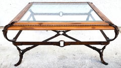Adnet Hermes Style Coffee Table Equestrian Ranch Rustic