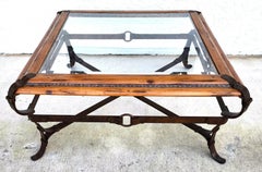 Adnet Hermes Style Coffee Table Equestrian Ranch Rustic