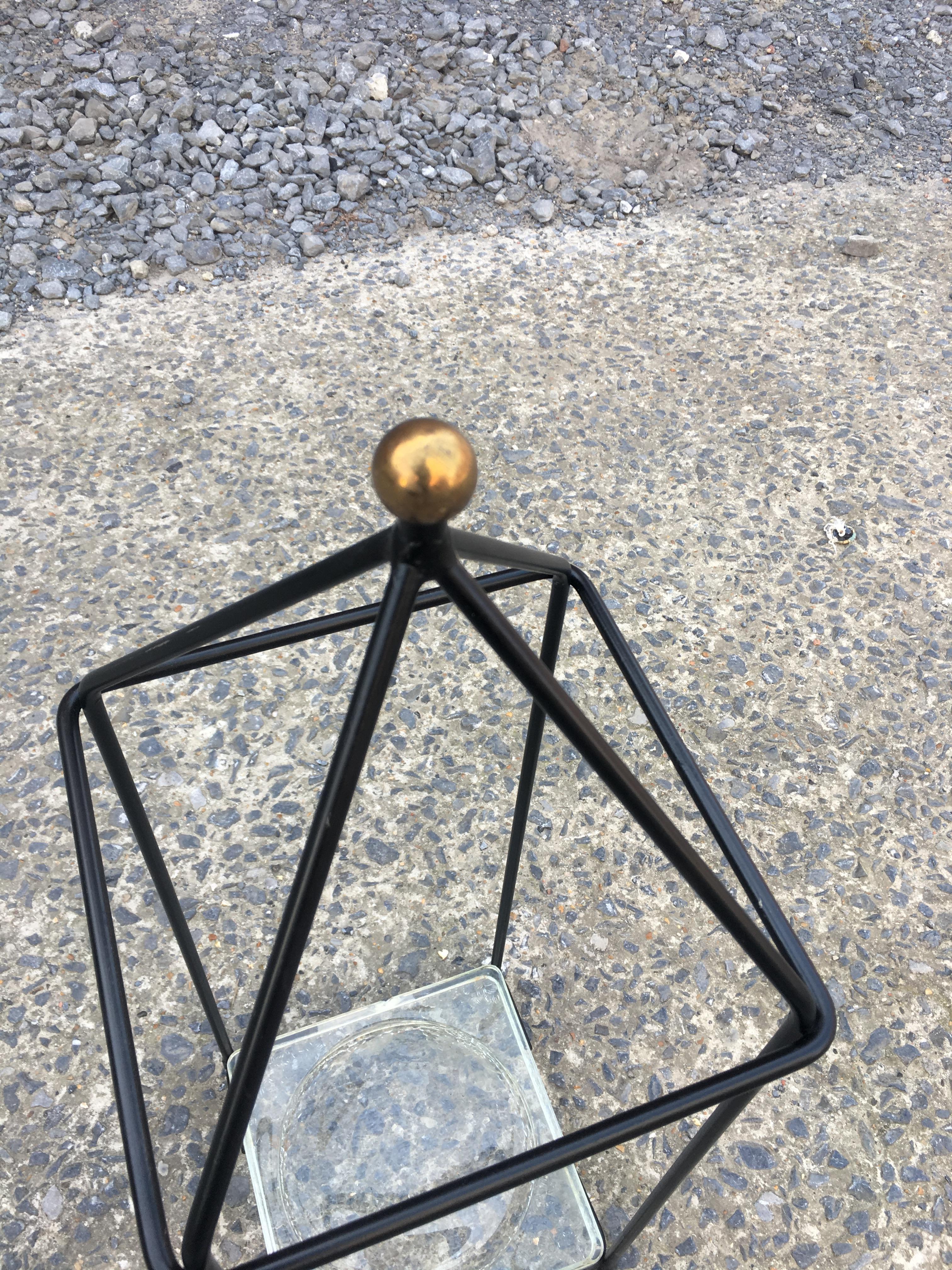 French Adnet Jacques Attributed, Umbrella Stand circa 1960 in Lacquered Metal For Sale