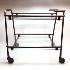 Adnet Leather Bar Cart