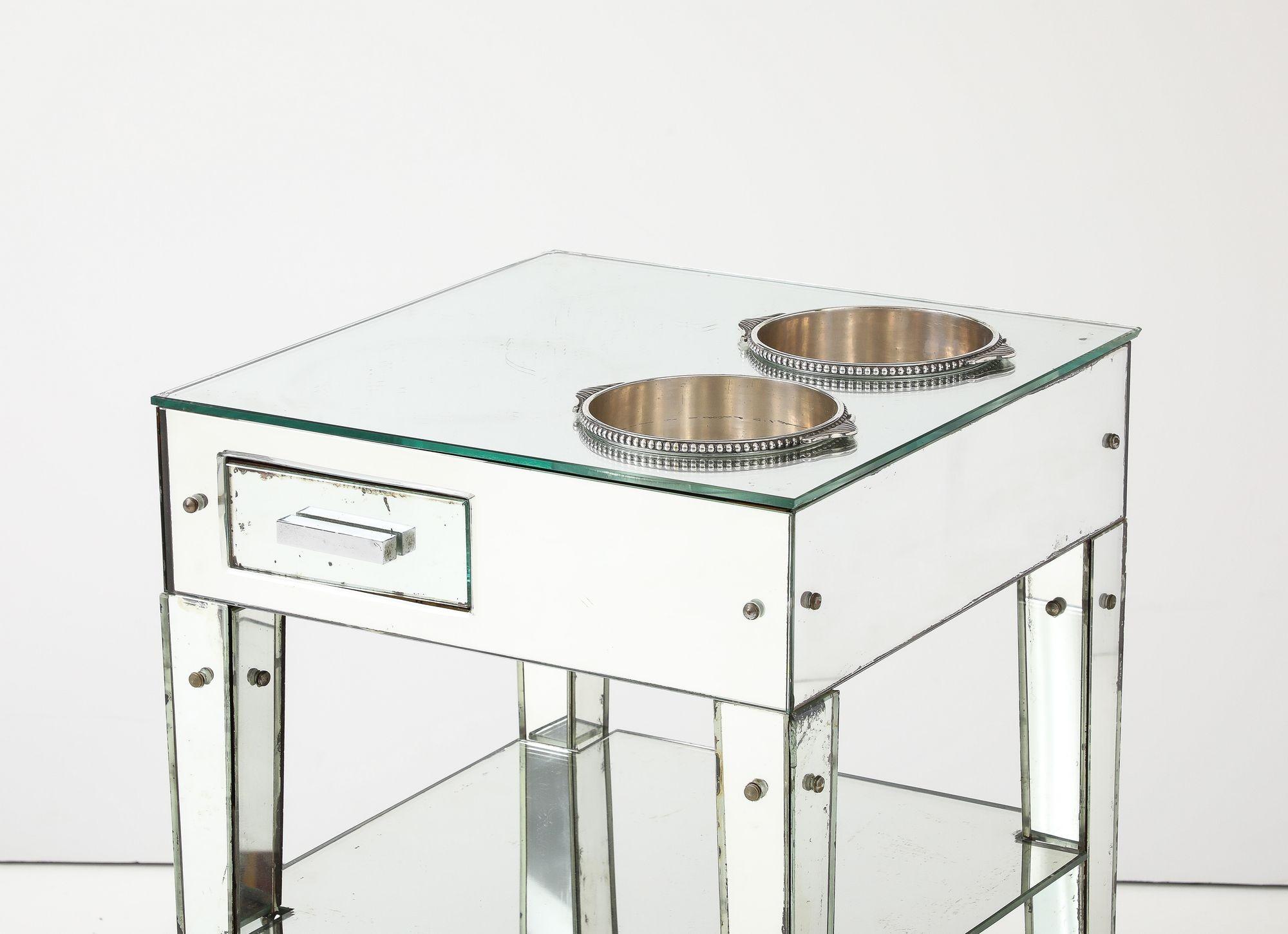 Adnet Raro Refraicher Art Deco Espejado mediados del siglo XX en venta