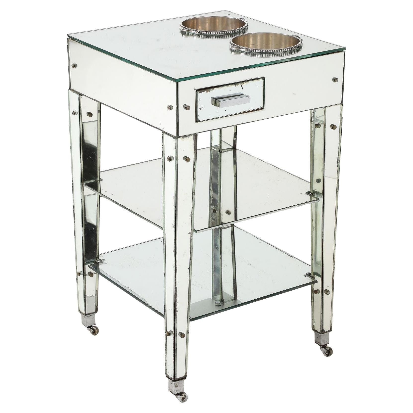 Adnet Rare Mirrored Art Deco Refraicher
