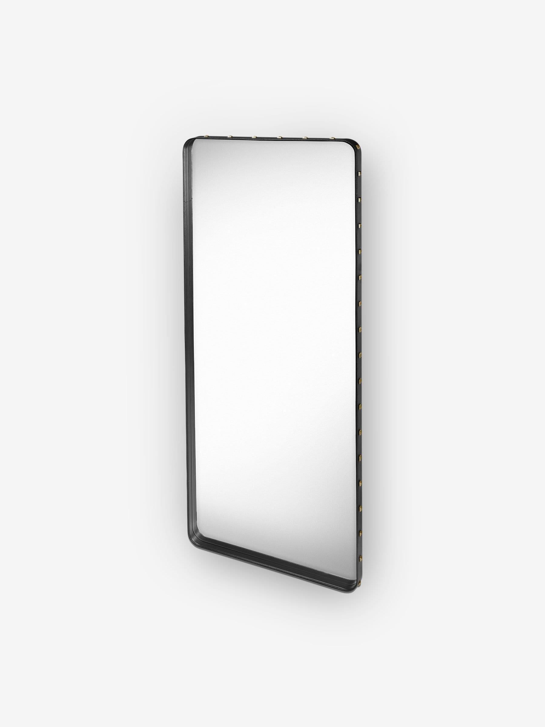 Leather Adnet Rectangular Mirror by Gubi, Large For Sale