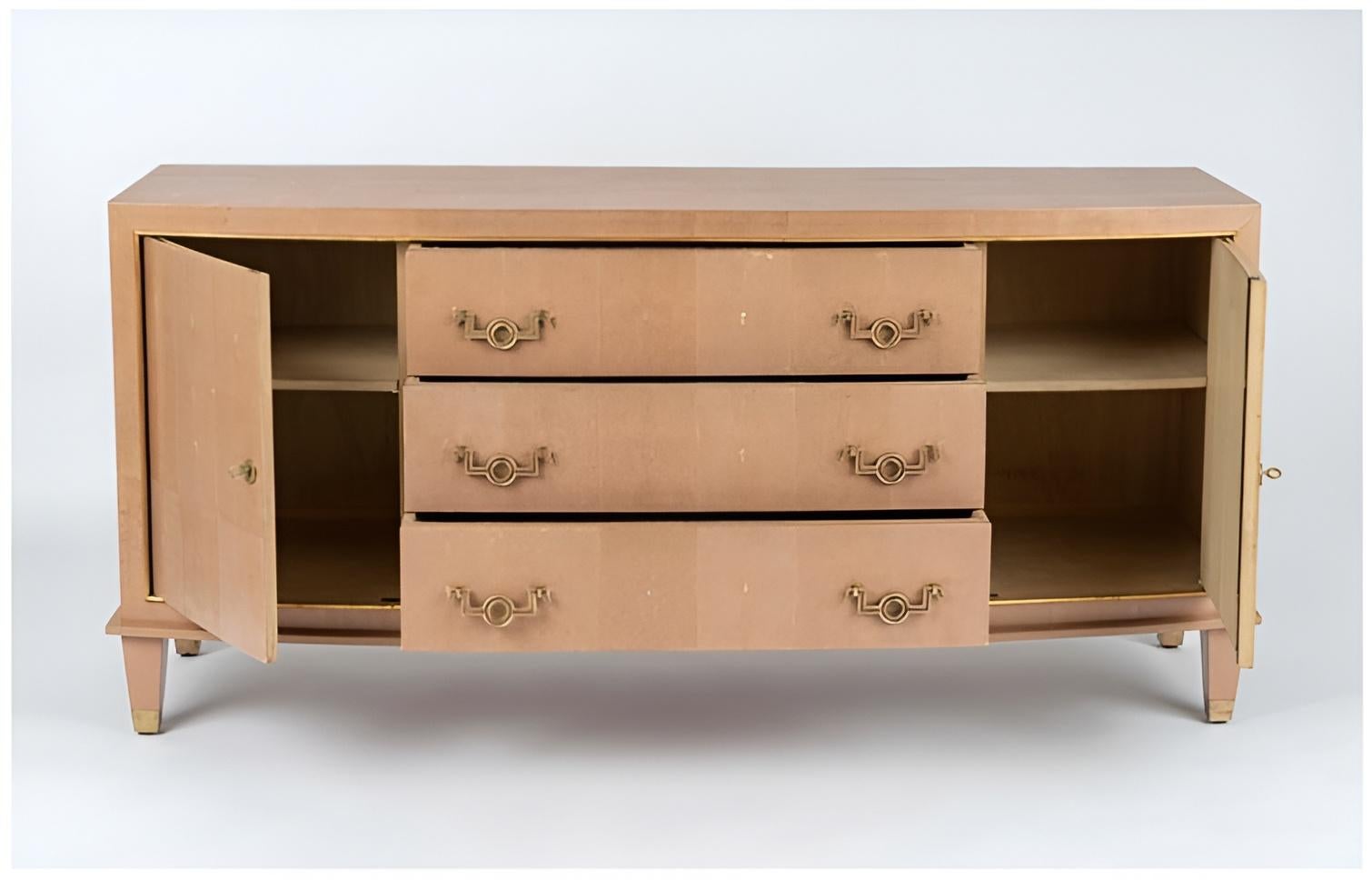 French Adnet Shagreen Chest of Drawers For Sale