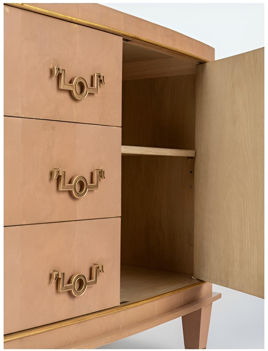 Gilt Adnet Shagreen Chest of Drawers For Sale
