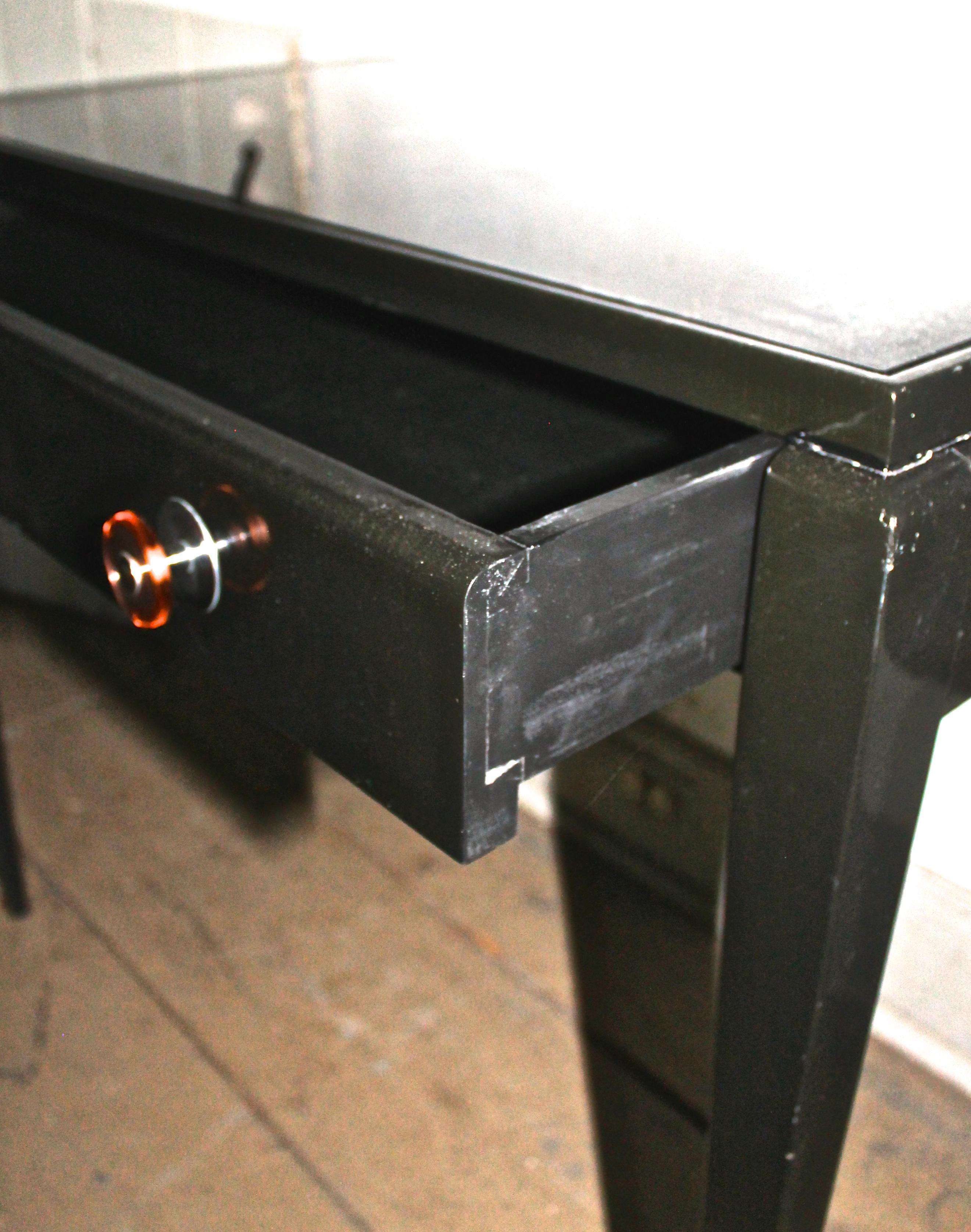 Adnet Style Art Deco Black Lacquer Desk 1