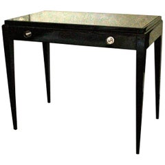 Adnet Style Art Deco Black Lacquer Desk