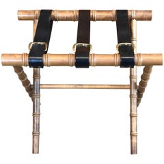 Adnet Style Faux Bamboo Luggage Rack
