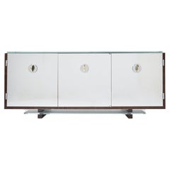 Adnet Style Mirrored Macassar Sycamore Sideboard Alberto Pinto 1990