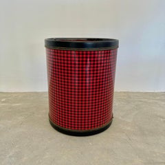 Adnet Style Plaid Waste Basket, 1950s France