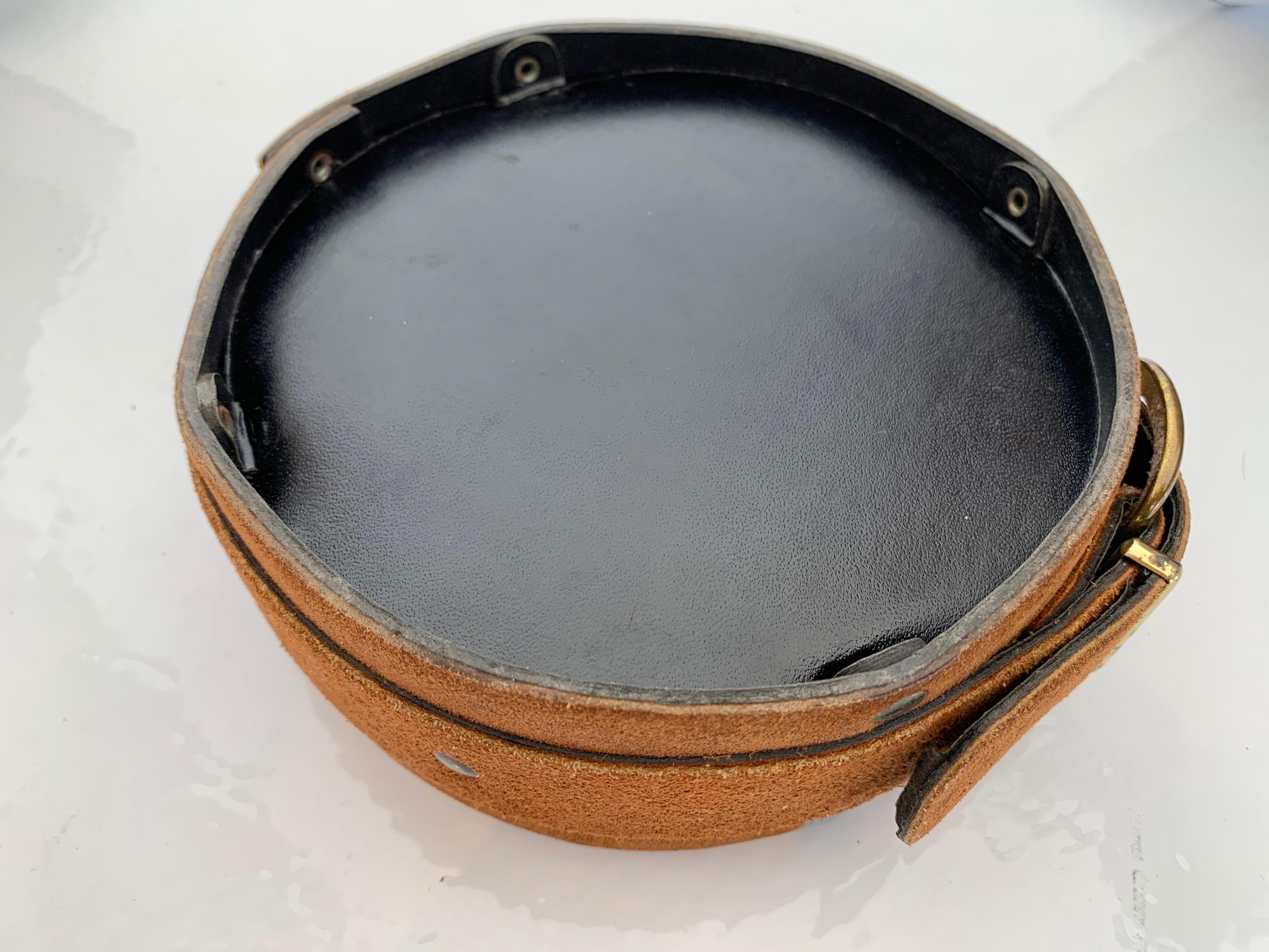 Adnet Style Suede and Glass Ashtray / Catchall 3