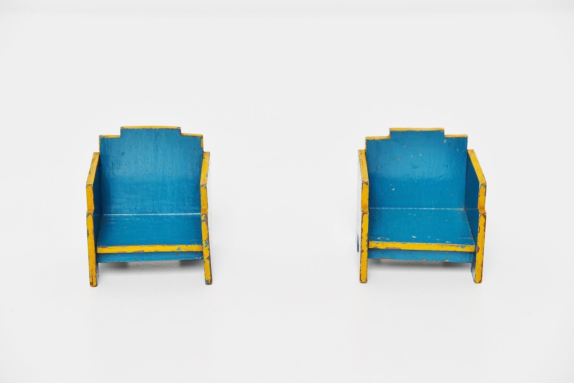De Stijl Ado Chairs Set Ko Verzuu Holland, 1932