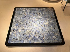 Ado Chale, Center Table in Lapis Lazuli, Resin and Lacquered Metal, circa