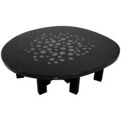 Ado Chale, Coffee Table in Resin with Marcassite Inclusion, circa 1970, Signed