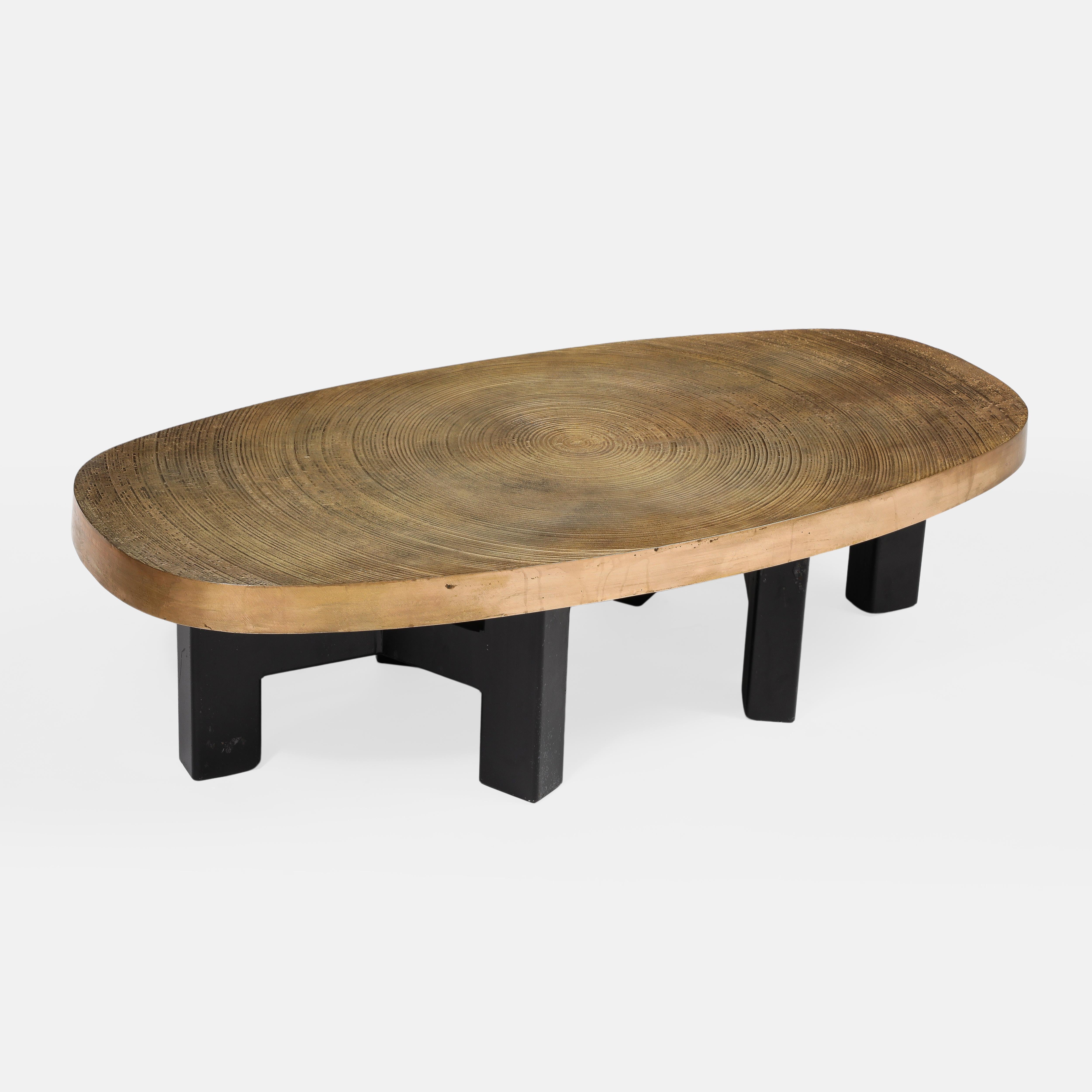 Früher Couchtisch „Goutte d'Eau“ von Ado Chale aus Bronze, signiert, Belgien 1970er Jahre im Angebot 4