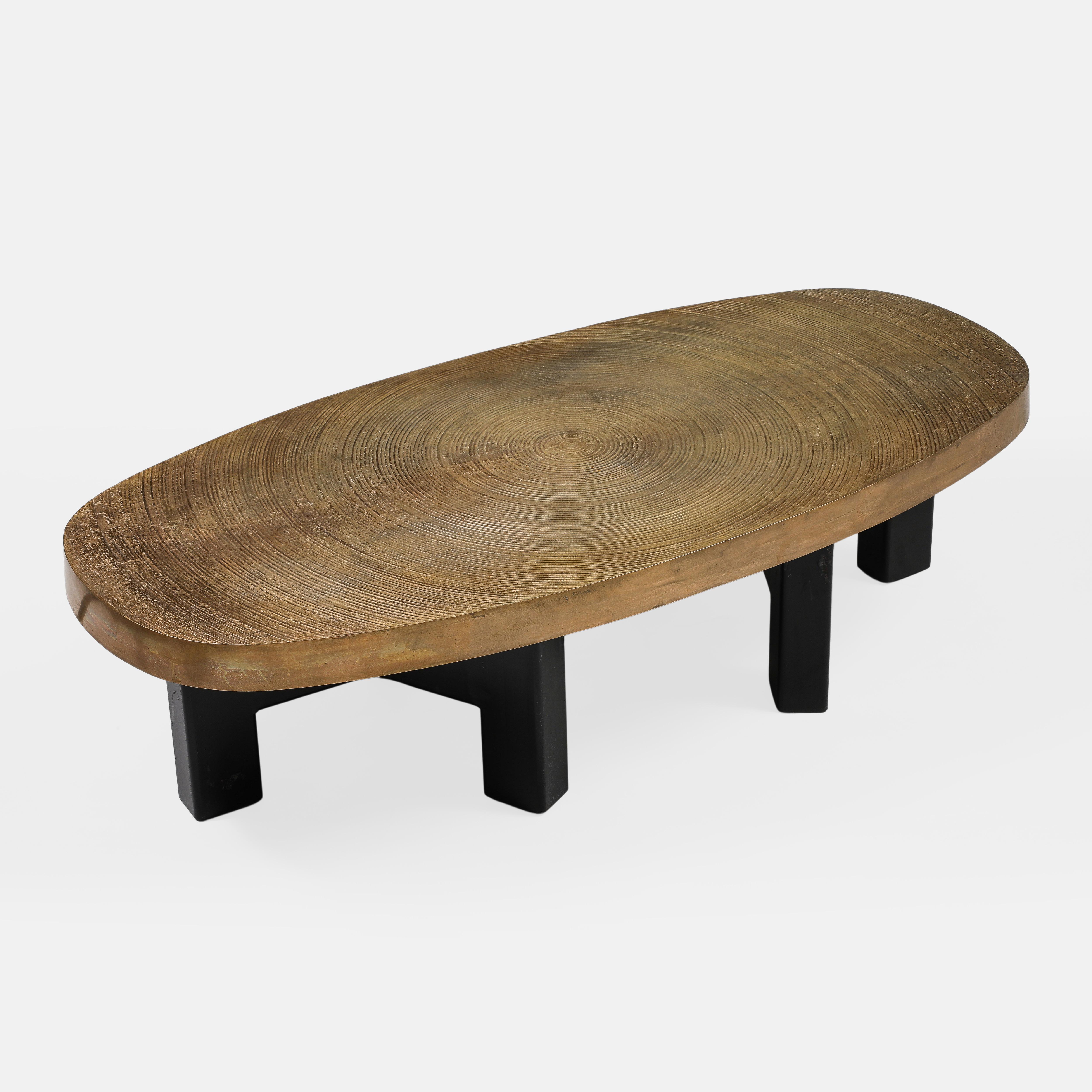 Früher Couchtisch „Goutte d'Eau“ von Ado Chale aus Bronze, signiert, Belgien 1970er Jahre (Belgisch) im Angebot