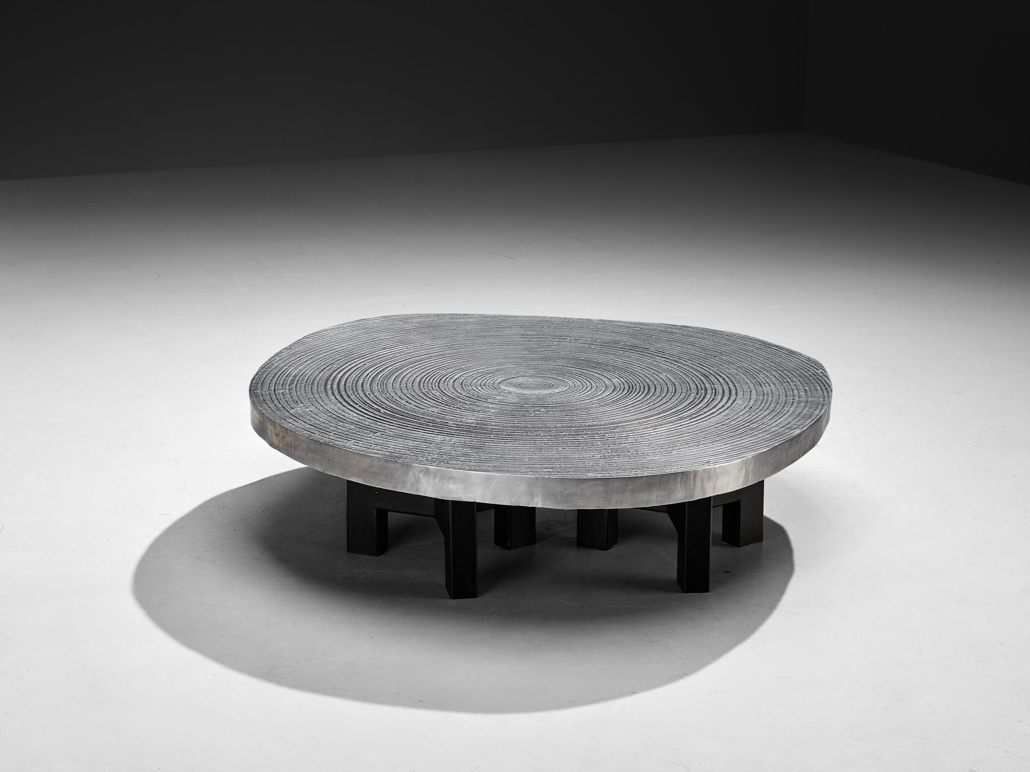 Ado Chale 'Goutte d'Eau' Couchtisch aus Aluminium (Postmoderne) im Angebot