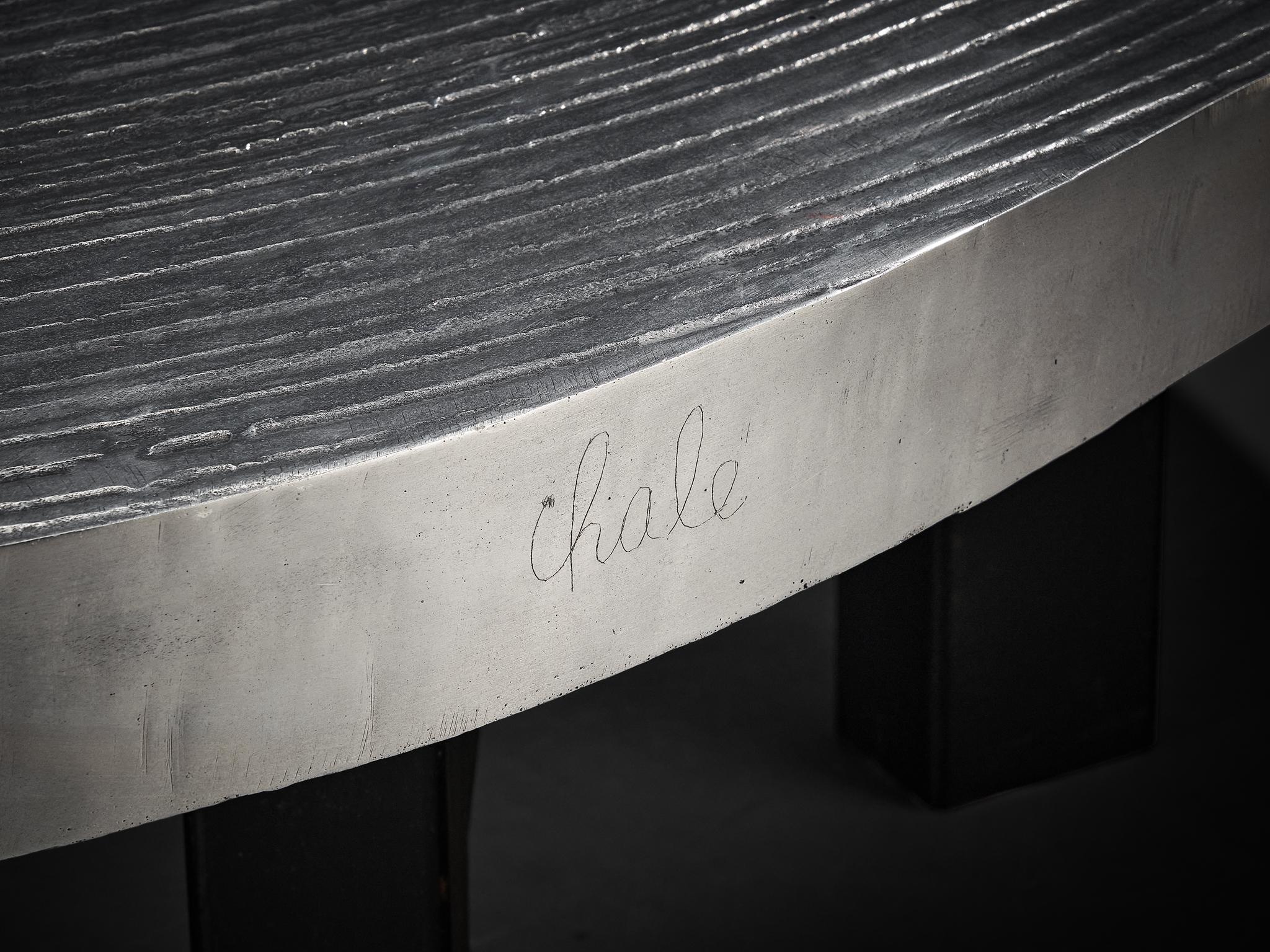 Ado Chale 'Goutte d'Eau' Couchtisch aus Aluminium im Angebot 1