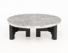 Ado Chale Low Coffee Table with Aluminum Top and Steel Legs, Belgium