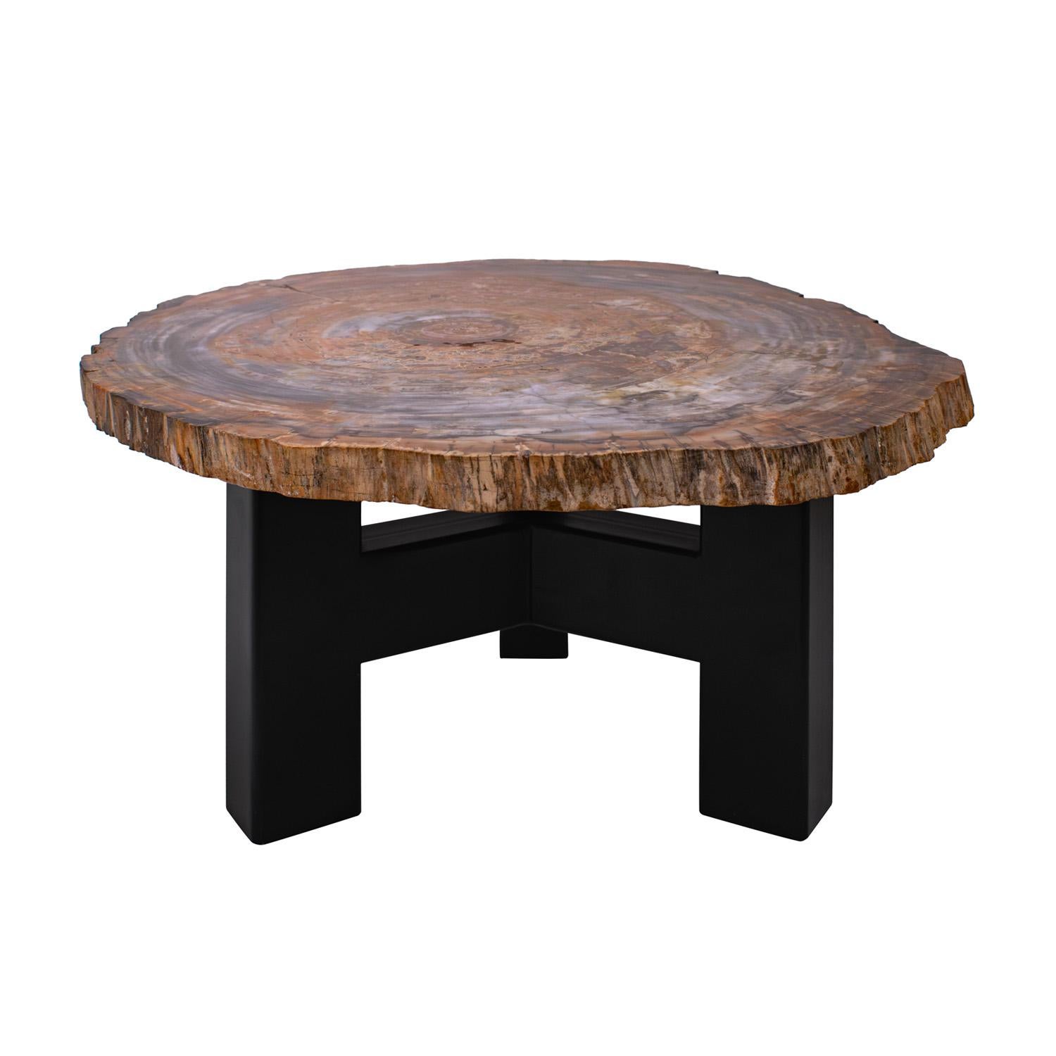 Mid-Century Modern Ado Chale Rare and Iconic Fossilized Wood Top Table 1960s For Sale