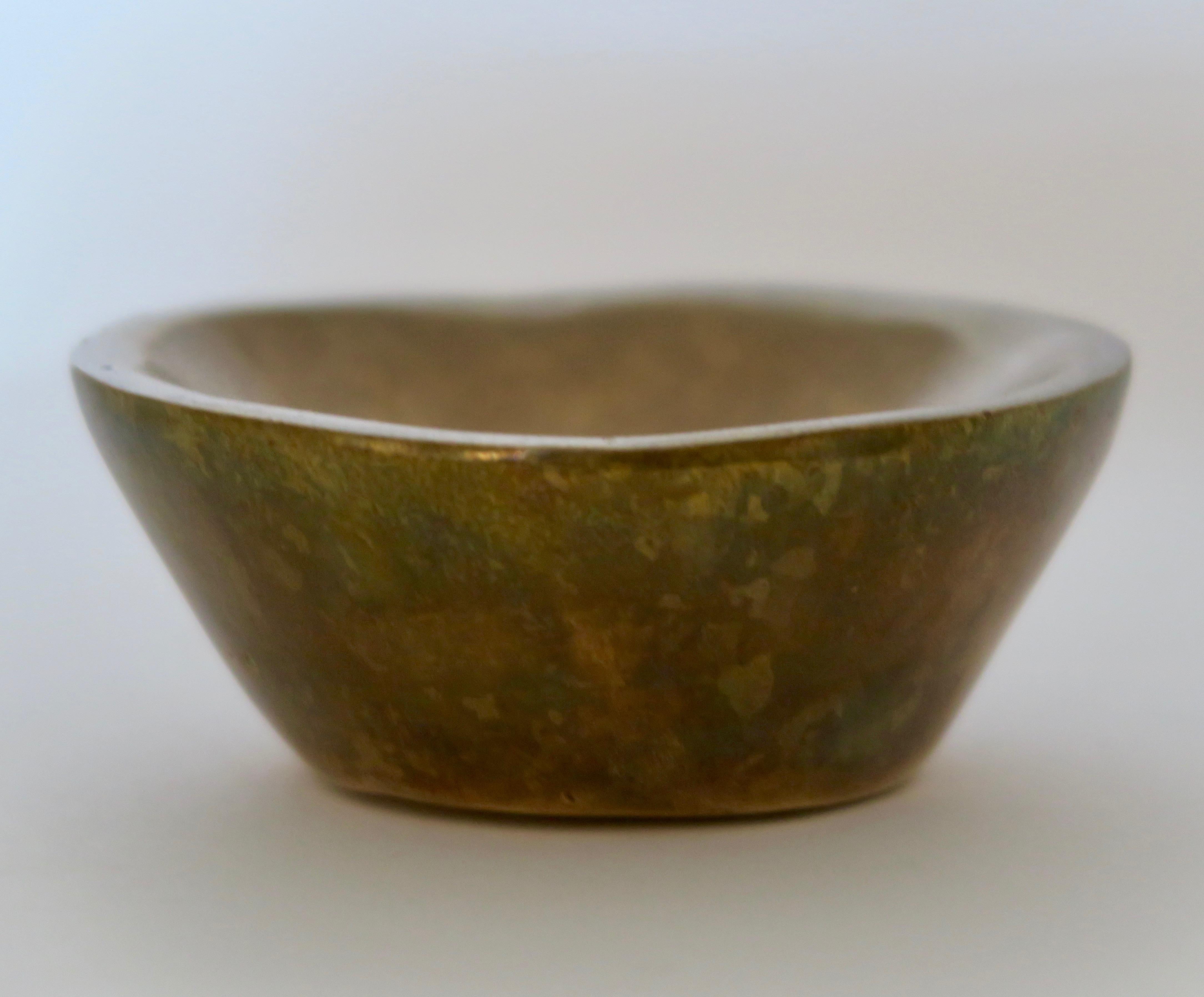 The first model of bronze bowls by Ado Châle, Belgium, 1970.
Beautiful bronze age patina.
Dimensions: 10 cm diameter x 4 cm height.