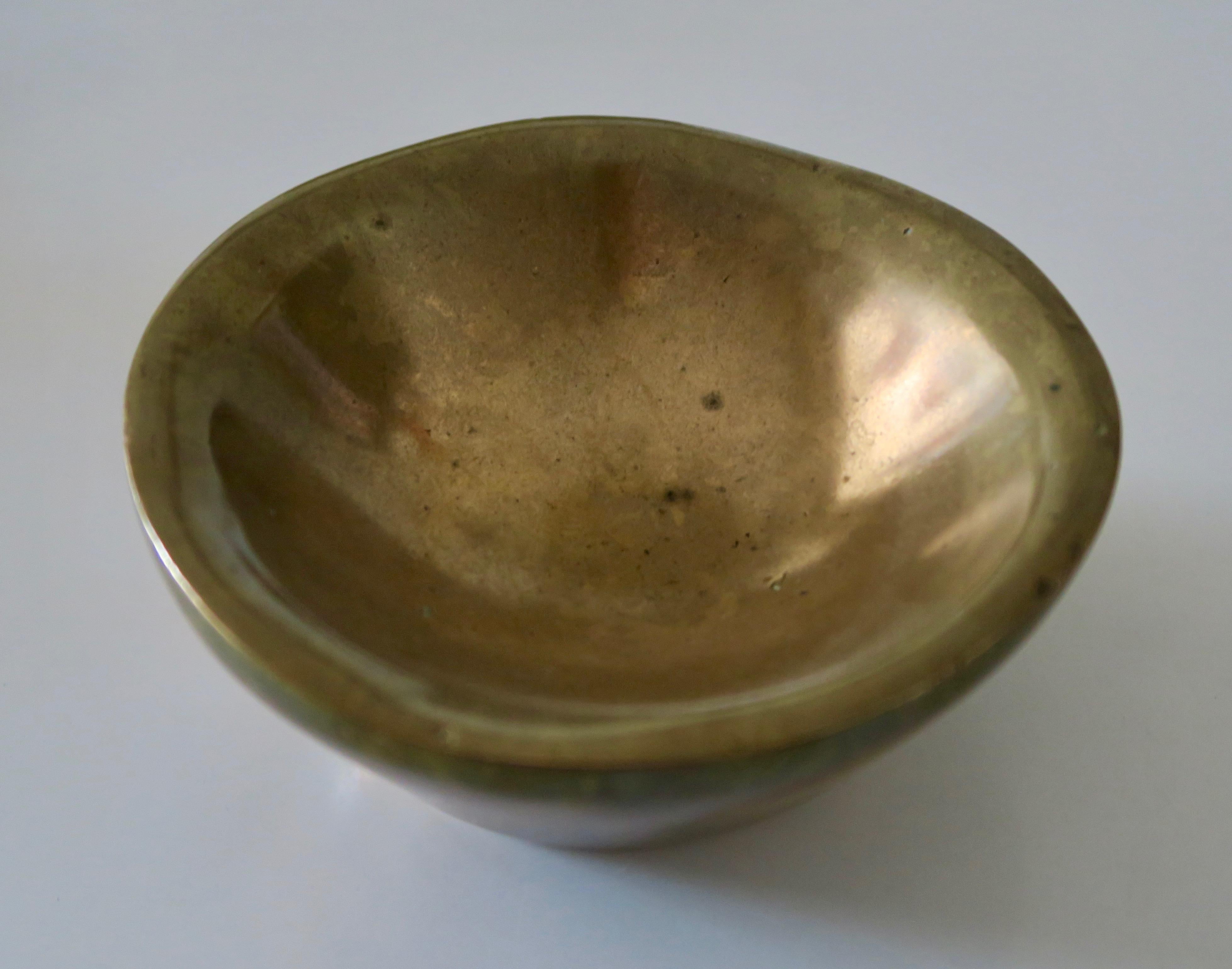 Belgian Ado Châle Smal Bronze Bowl, 1970s For Sale