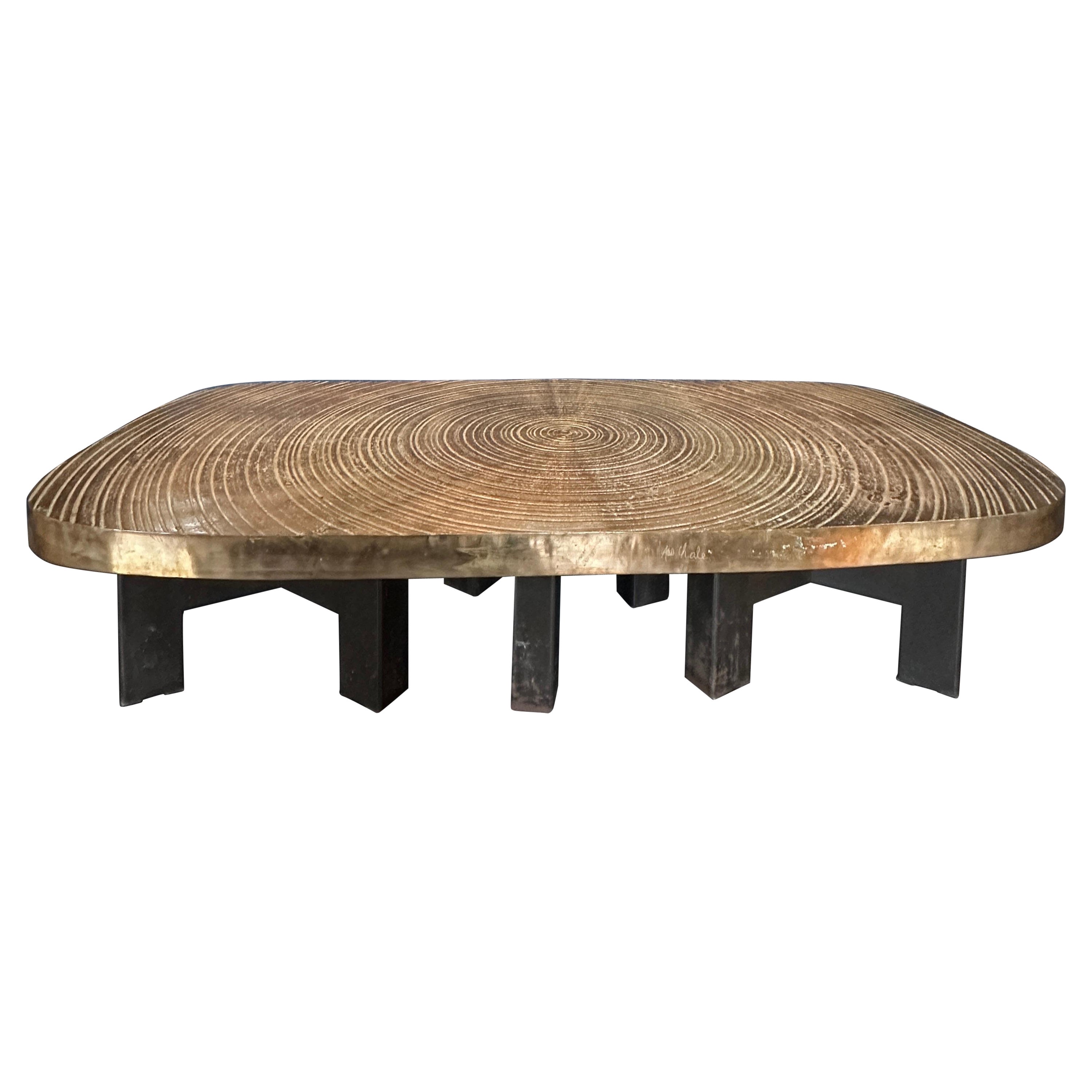 Ado Châle Table “Goutte D’eau” Bronze Belgium 1980 Signed