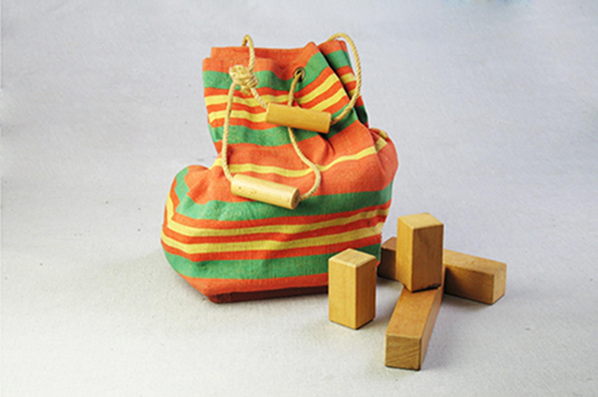 3 x ADO Ko Verzuu Children Toy Blocks bag, De Stijl, the Netherlands, 1950's For Sale 2