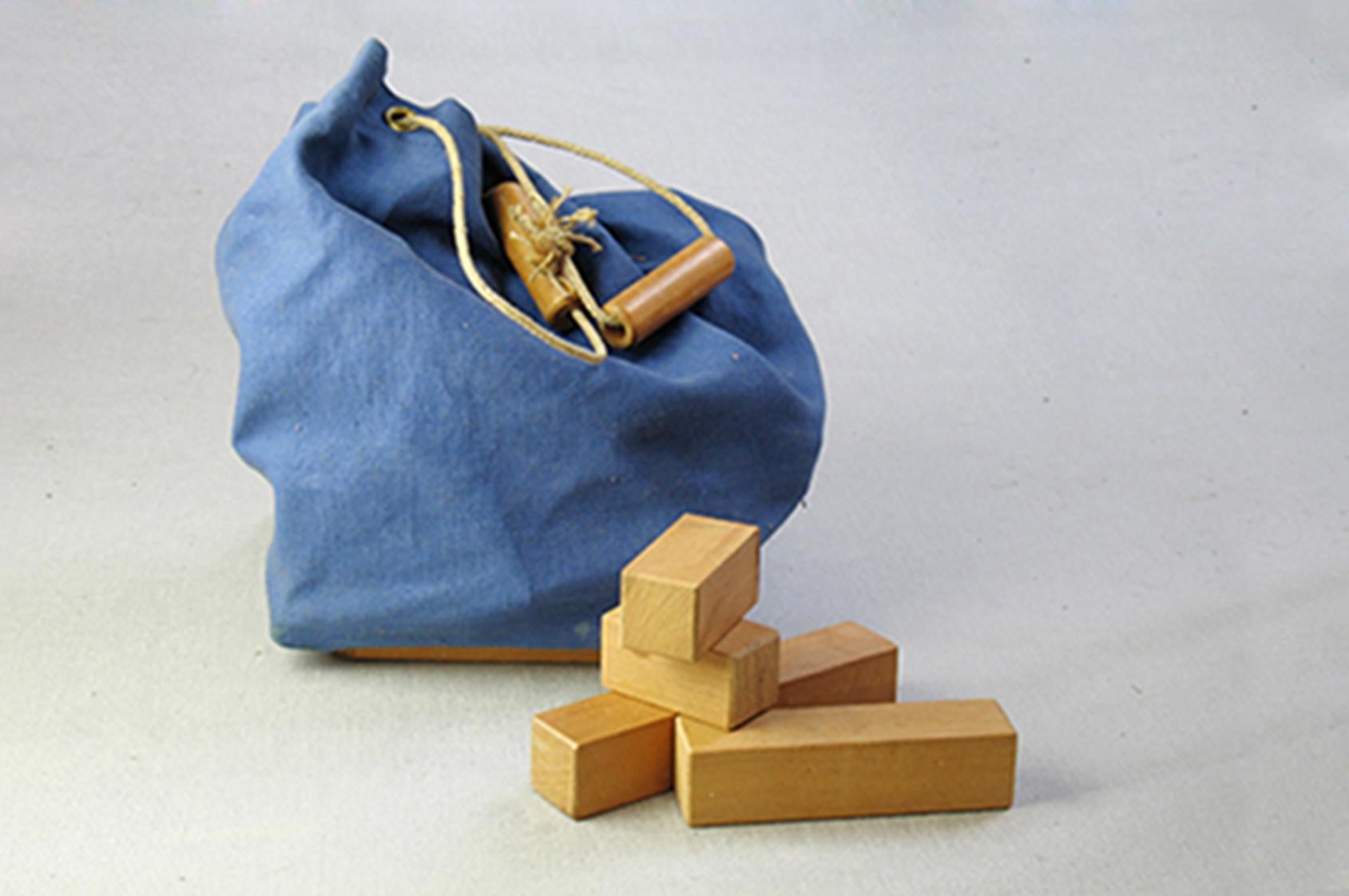 3 x ADO Ko Verzuu Children Toy Blocks bag, De Stijl, the Netherlands, 1950's For Sale 1