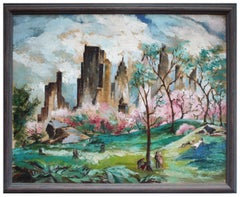 "Spring in Central Park" after Adolf Arthur Dehn, Midcentury Modern Manhattan 